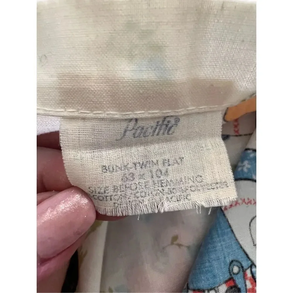 Vintage 1970s Raggedy Ann & Andy twin Flat Sheet Set Bobbs Merrill CO‎